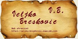 Veljko Brešković vizit kartica